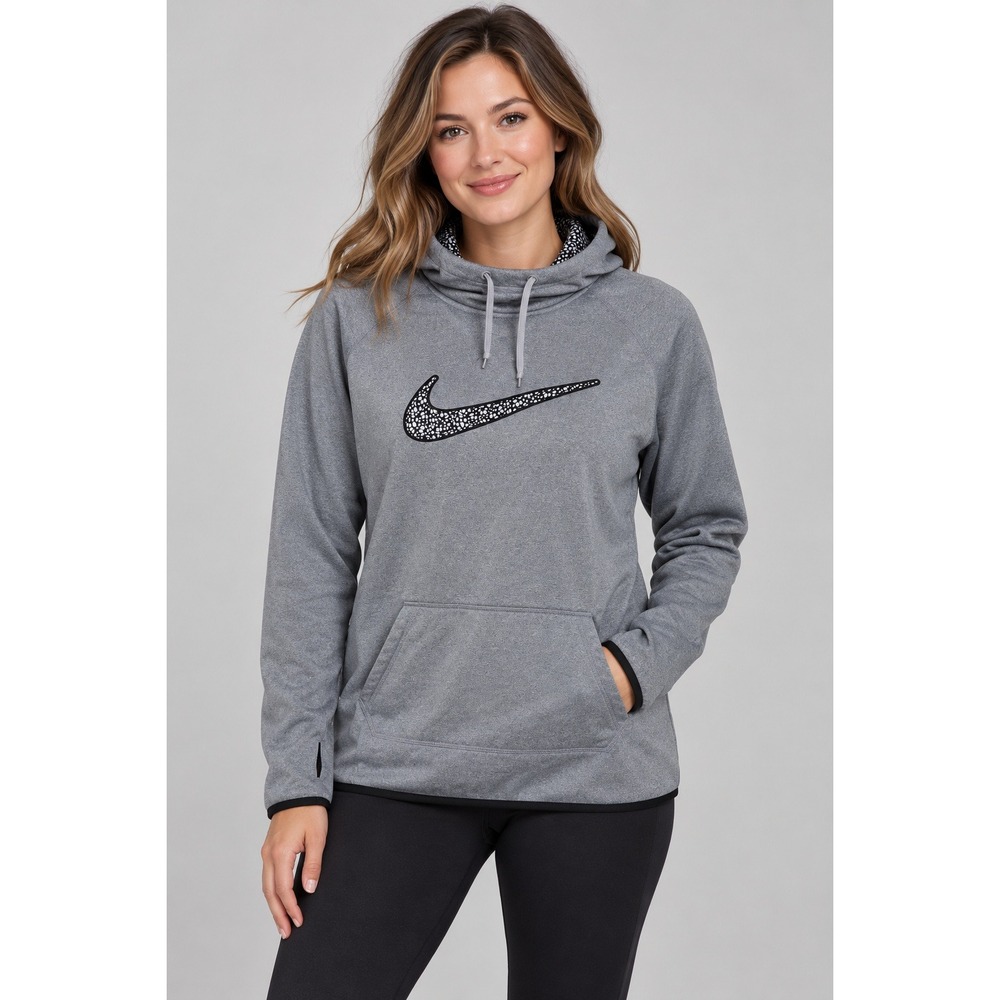 Nike Therma-FIT Hoodie Womens XL Gray Safari Swoosh Pullover gorpcore athleisure